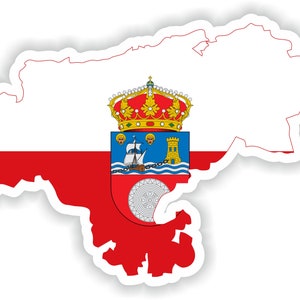 Cantabria España mapa Pegatina Bandera para el libro portátil Nevera Guitarra Casco de motocicleta Caja de herramientas Puerta PC Barco