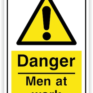Gevaar Mannen Op het Werk Grappige Veiligheidswaarschuwing Sticker voor Bumper Auto Laptop Boeken koffer Koelkast Motorhelm Deur