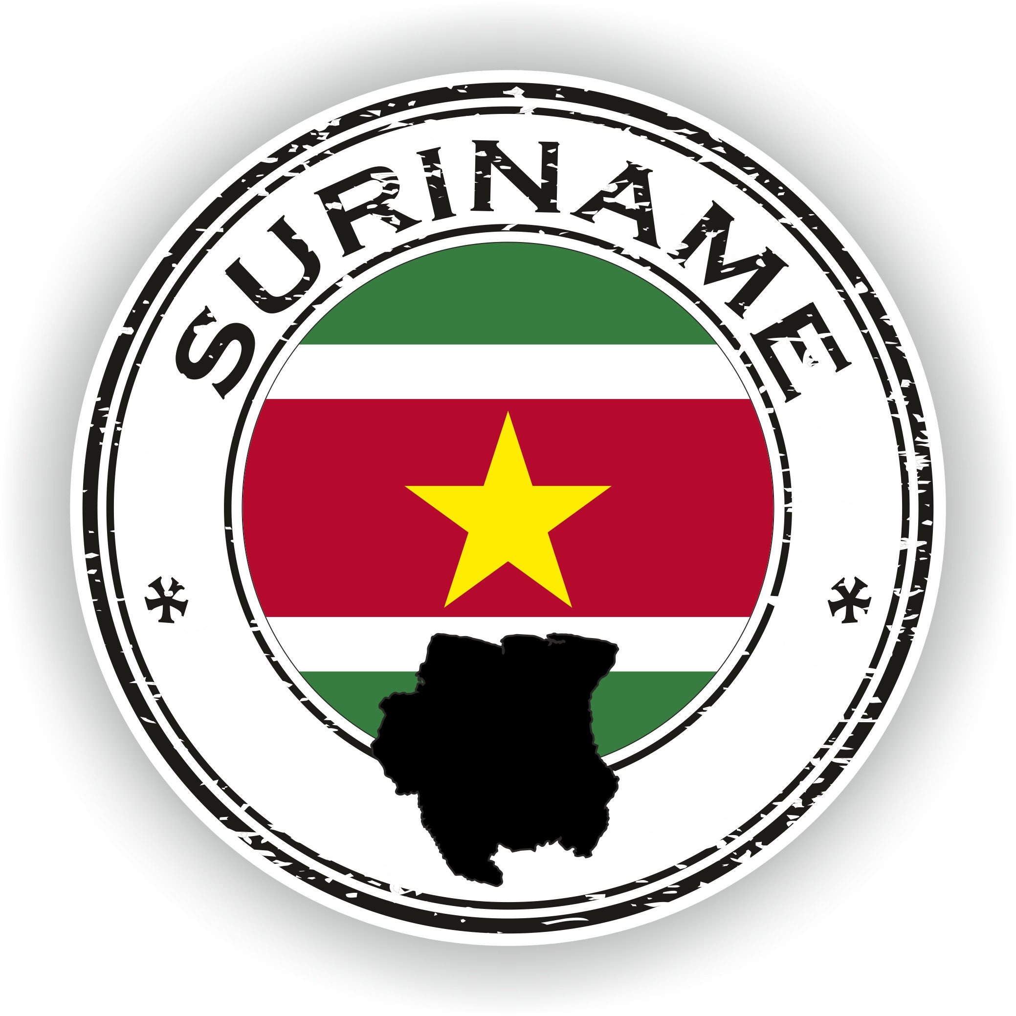 Suriname Seal Round Flag - Digital File Download - svg, png, eps, jpg