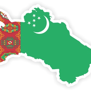 Turkmenistán mapa bandera silueta pegatina para el libro portátil nevera guitarra casco de la motocicleta ToolBox puerta PC barco