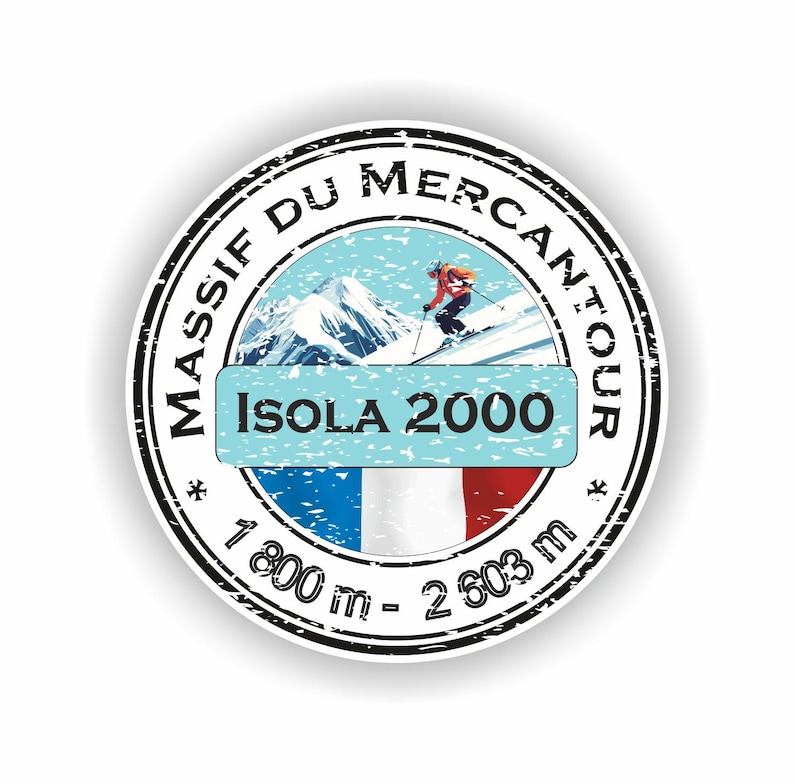 Isola 2000 Massif Du Mercantour France Ski Snowboard Sticker for Laptop ...