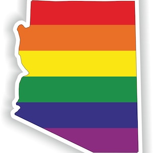 Arizona Gay Arco Iris Mapa Etiqueta engomada para el libro portátil Nevera Motocicleta Casco ToolBox Puerta PC Barco