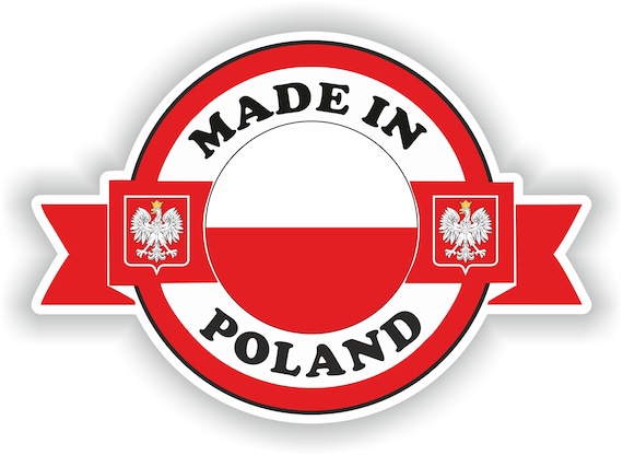 Poland Made In, Sticker Flag for Laptop Book Fridge Water Bottle