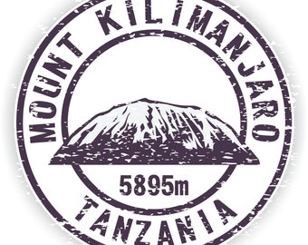 Kilimanjaro Mount Stamp Mountains Vinyl Sticker for Laptop Book Fridge Guitar Motorcycle Helmet ToolBox Door PC