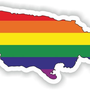 Jamaica Gay Arco Iris Mapa Etiqueta engomada para el libro portátil Nevera Motocicleta Casco ToolBox Puerta PC Barco