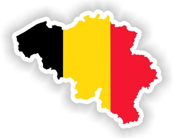 België Kaart Vlag Silhouet Sticker voor Laptop Boek Koelkast Gitaar Motorhelm ToolBox Deur PC Boot