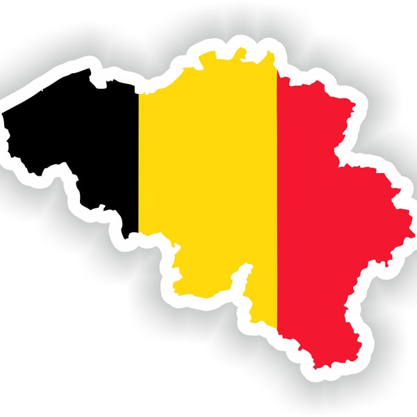 Belgium Map Flag Silhouette Sticker for Laptop Book Fridge Guitar Motorcycle Helmet ToolBox Door PC Boat