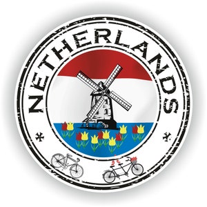 Netherlands Seal Sticker Round Flag for Laptop Book Fridge Guitar Motorcycle Helmet ToolBox Door PC Boat