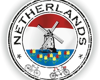 Netherlands Seal Sticker Round Flag for Laptop Book Fridge Guitar Motorcycle Helmet ToolBox Door PC Boat