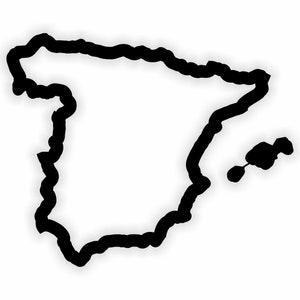 Pegatina de contorno de bandera de mapa de España para portátil, libro, nevera, guitarra, motocicleta, casco, puerta, PC, barco