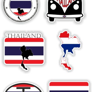 Thailand Set of Stickers for Laptop Book Water Bottle Fridge Guitar Motorcycle Helmet ToolBox Door PC Boat