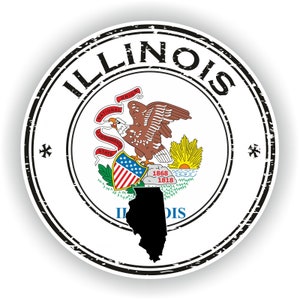 Illinois Seal Round Flag - Digitaal bestand downloaden - svg, png, eps, jpg