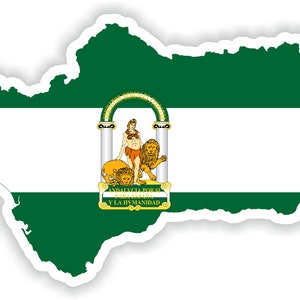 Andalucía España mapa Pegatina Bandera para el libro portátil Nevera Guitarra Motocicleta Casco Caja de herramientas Puerta PC Barco