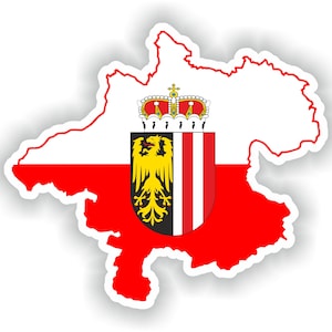 Mapa de Alta Austria Pegatina Bandera para laptop Libro Nevera Guitarra Casco de motocicleta Caja de herramientas Puerta PC Barco
