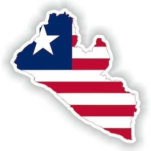 Liberia mapa Sticker Bandera para Laptop Book Nevera Guitarra Chaqueta de la motocicleta HerramientaCaja Puerta PC Barco