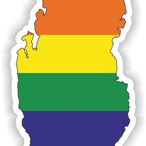Qatar Gay Arco Iris Mapa Etiqueta engomada para el libro portátil nevera guitarra casco de la herramienta ToolBox puerta PC barco