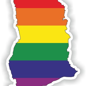 Ghana Gay Arco Iris Mapa Etiqueta engomada para el libro portátil Nevera Guitarra Casco de la motocicleta ToolBox Puerta PC Barco