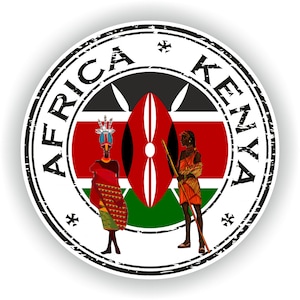 Africa Kenya Seal Sticker Round Flag for Laptop Book Fridge Guitar Motorcycle Helmet ToolBox Door PC Boat