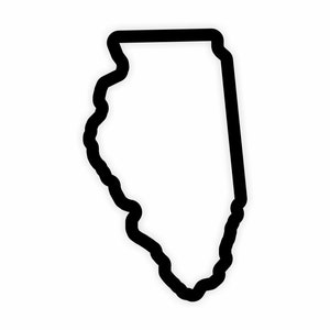 Pegatina de contorno de bandera de mapa de Illinois para ordenador portátil, libro, nevera, guitarra, casco de motocicleta, puerta, PC, barco