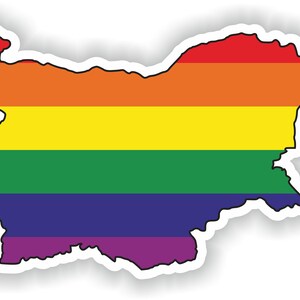 Bulgarie Gay Rainbow Map Flag Sticker for Laptop Book Fridge Guitar Motorcycle Helmet ToolBox Door PC Boat