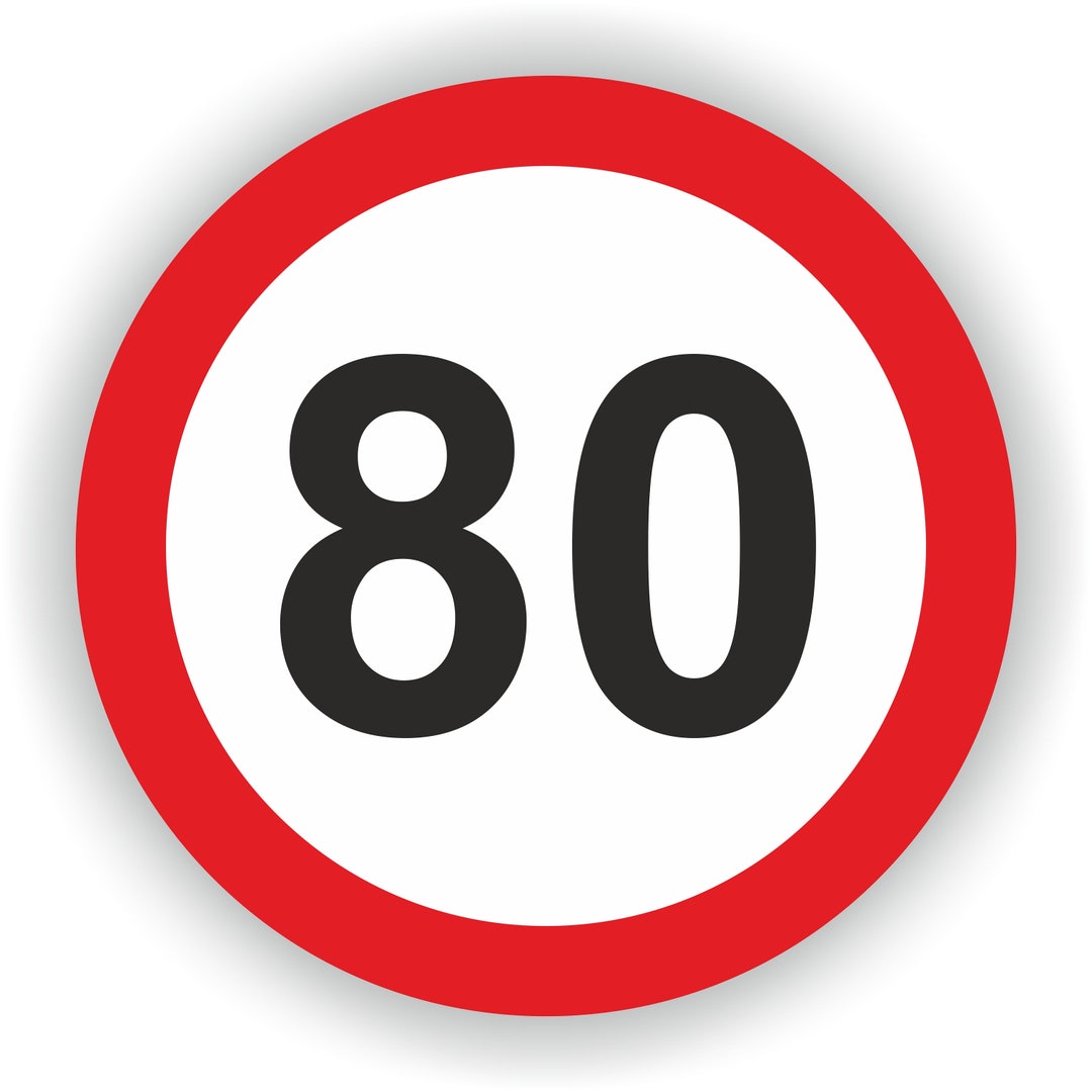 Speed Limit 80 Warning Sticker for Truck Bumper Car Laptop Book