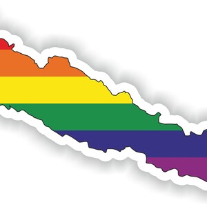 Nepal Gay arco iris mapa etiqueta engomada para el libro portátil nevera motocicleta casco ToolBox puerta PC barco