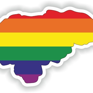 Honduras Gay Arco Iris Mapa Etiqueta engomada para el libro portátil Nevera Motocicleta Casco ToolBox Puerta PC Barco