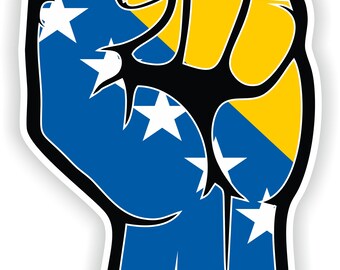 Bosnia Sticker Fist Hand for Laptop Book Fridge Guitar Motorcycle Helmet ToolBox Door PC Boat