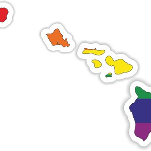 Hawaii Gay Rainbow Map Flag Sticker for Laptop Book Fridge Guitar Motorcycle Helmet ToolBox Door PC Boat