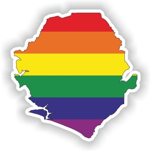 Sierra Leone Gay Arco Iris Mapa Etiqueta engomada para el libro portátil Nevera Guitarra Casco de la motocicleta ToolBox Puerta PC Barco