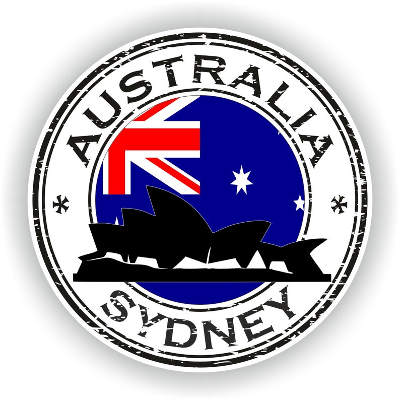 Sydney Australia Seal Sticker Round Flag for Laptop Book Etsy