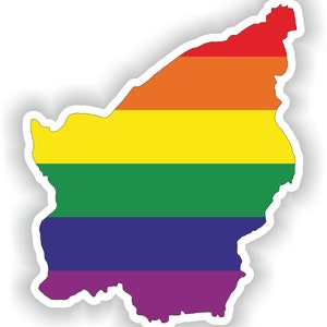 San Marino Gay Rainbow Carte Drapeau Autocollant pour ordinateur portable Livre Réfrigérateur Guitare Moto Casque ToolBox Porte PC Bateau