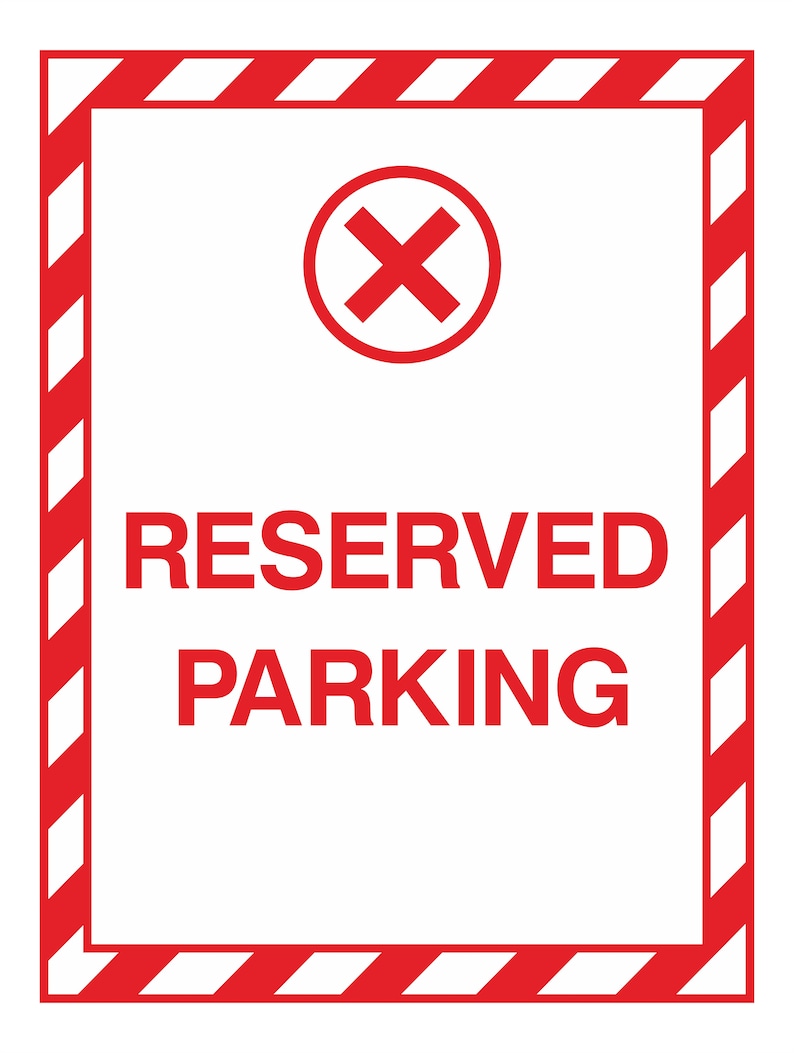 Reserved Parking Sign Warning Sticker for Bumper Car Laptop Book ...