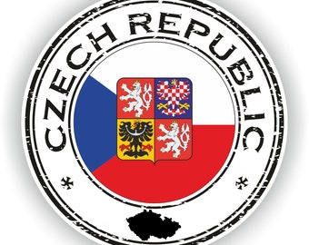 Czech Republic Seal Sticker Round Flag for Laptop Book Fridge Guitar Motorcycle Helmet ToolBox Door PC Boat