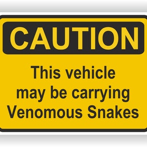 Autocollant de mise en garde de serpents venimeux pour le camion de porte de casier de voiture de pare-chocs camion de camion de livre de réfrigérateur de guitare Casque de moto ToolBox PC Bateau