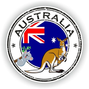 Australia Seal Sticker Round Flag for Laptop Book Fridge Guitar Motorcycle Helmet ToolBox Door PC Boat