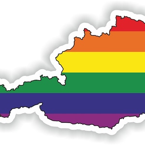 Austria Gay arco iris mapa etiqueta engomada para el libro portátil nevera motocicleta casco ToolBox puerta PC barco