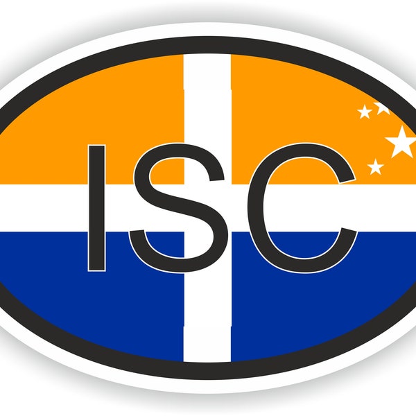 ISC Isle of Scilly Country Code Oval Sticker with Flag for Bumper Laptop Book Fridge Motorcycle Helmet Door Tool Box Locker PC