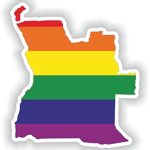 Angola Gay Arco Iris Mapa Etiqueta engomada para el libro del ordenador portátil nevera motocicleta casco ToolBox puerta PC Barco