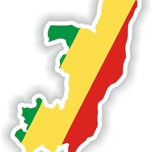 República del Congo mapa Etiqueta engomada Bandera para el libro portátil nevera motocicleta casco ToolBox puerta PC Barco