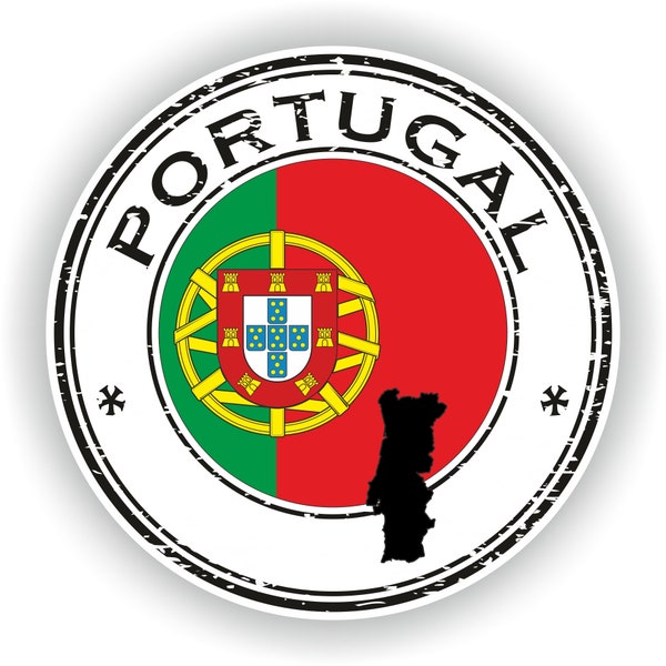 Portugal sceau autocollant drapeau rond pour ordinateur portable livre réfrigérateur guitare moto casque boîte à outils porte PC bateau