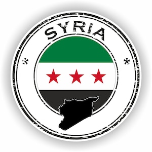 Syria Seal Sticker Round Flag for Laptop Book Fridge Guitar Motorcycle Helmet ToolBox Door PC Boat