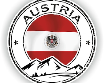 Austria Seal Pegatina Bandera Redonda para el libro del ordenador portátil Nevera Motocicleta Casco ToolBox Puerta PC Barco