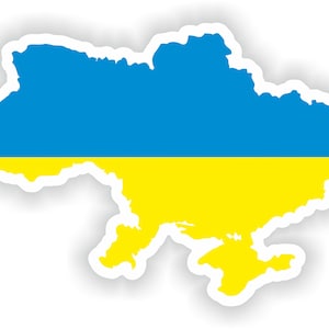 Ucrania Mapa Bandera Silueta Pegatina para Laptop Libro Nevera Guitarra Chaqueta Casco Herramienta Caja Puerta PC Barco