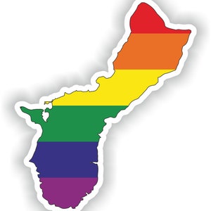 Guam Gay Arco Iris Mapa Etiqueta engomada para el libro portátil Nevera Guitarra Casco de la motocicleta ToolBox Puerta PC Barco