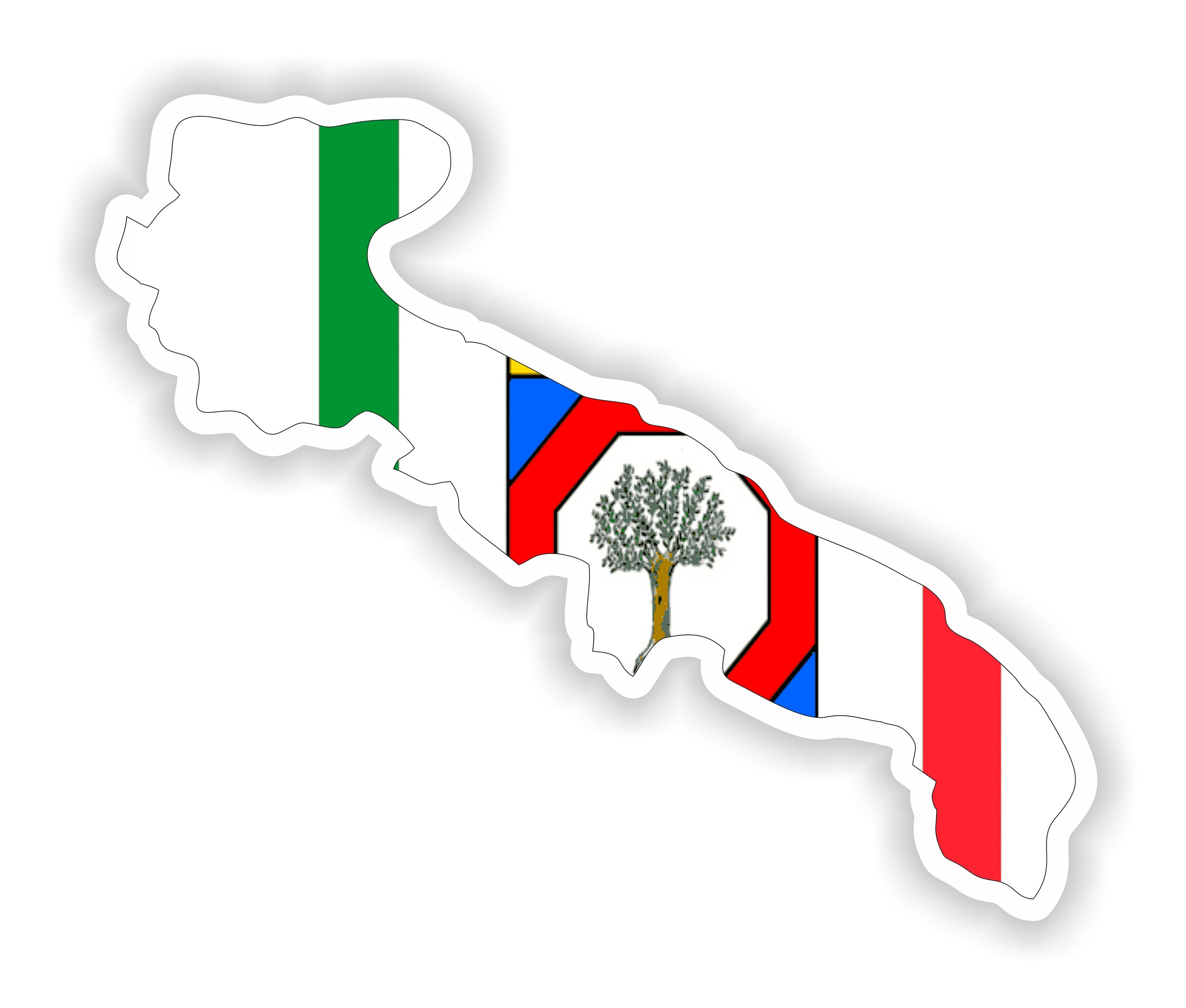 Apulia Puglia Italy Map Sticker Flag for Laptop Book Fridge Guitar ...