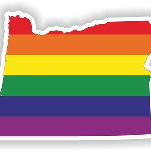 Oregon Gay arco iris mapa etiqueta engomada para el libro portátil nevera motocicleta casco ToolBox puerta PC barco