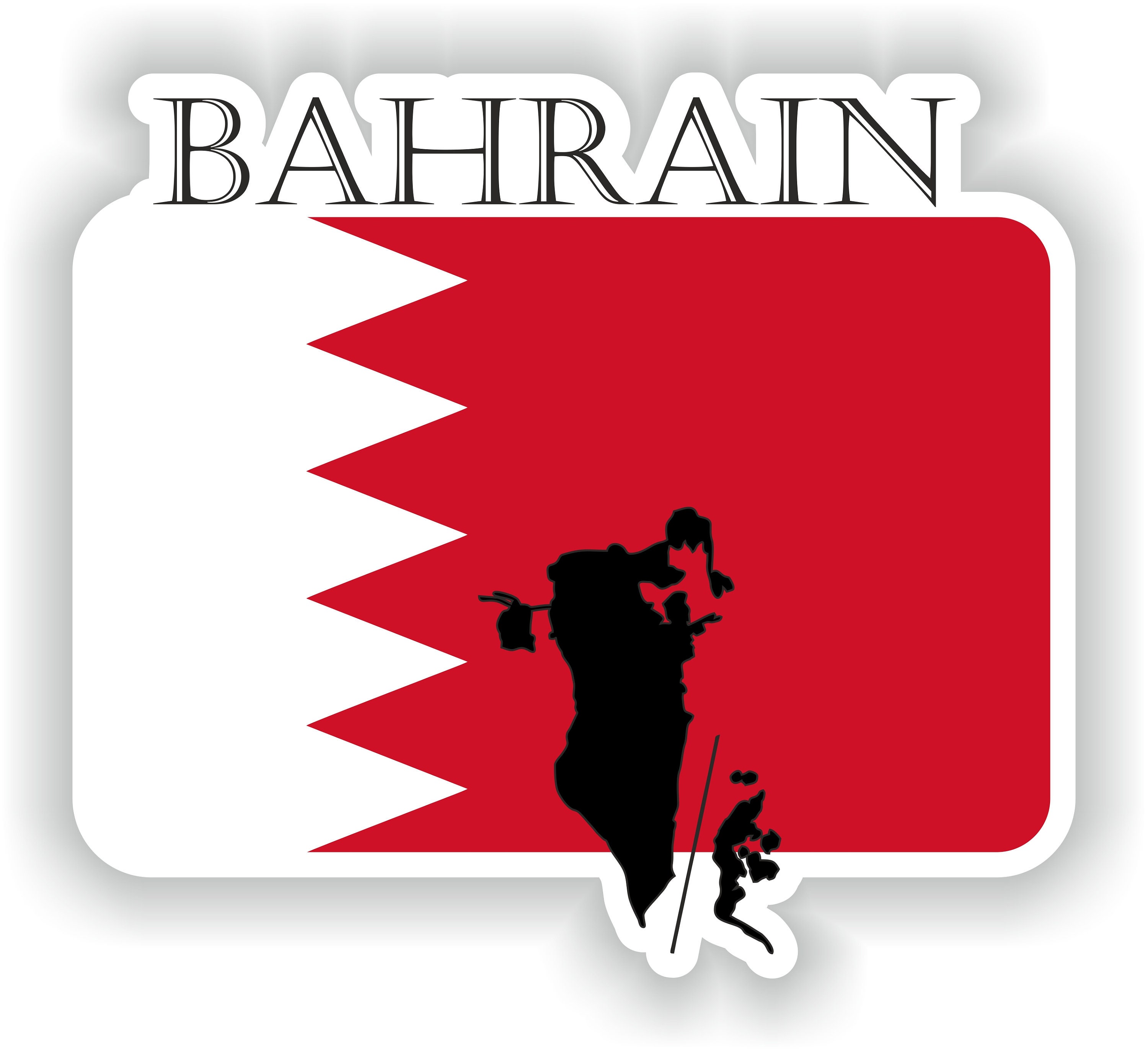 Bahrain Sticker Flag MF for Laptop Book Fridge Guitar Motorcycle