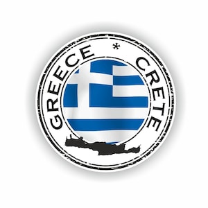 Greece Crete Island #01 Seal Sticker Round Flag for Laptop Book Fridge Guitar Motorcycle Helmet ToolBox Door PC Boat
