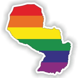 Paraguay Gay Arco Iris Mapa Etiqueta engomada para el libro del ordenador portátil nevera motocicleta casco ToolBox puerta PC Barco